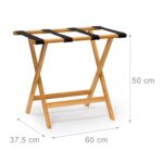 Suport pentru bagaje, din bambus, pliabil, 50 x 60 x 37,5 cm, Relaxdays - imagine 4