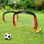 Set 2 mini porti de fotbal, portabile, husa transport, 80 x 119 x 83 cm, Relaxdays - imagine 2