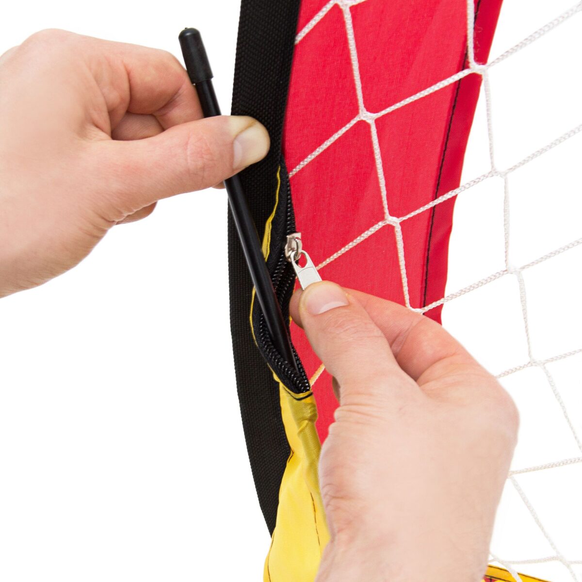 Set 2 mini porti de fotbal, portabile, husa transport, 80 x 119 x 83 cm, Relaxdays - imagine 5