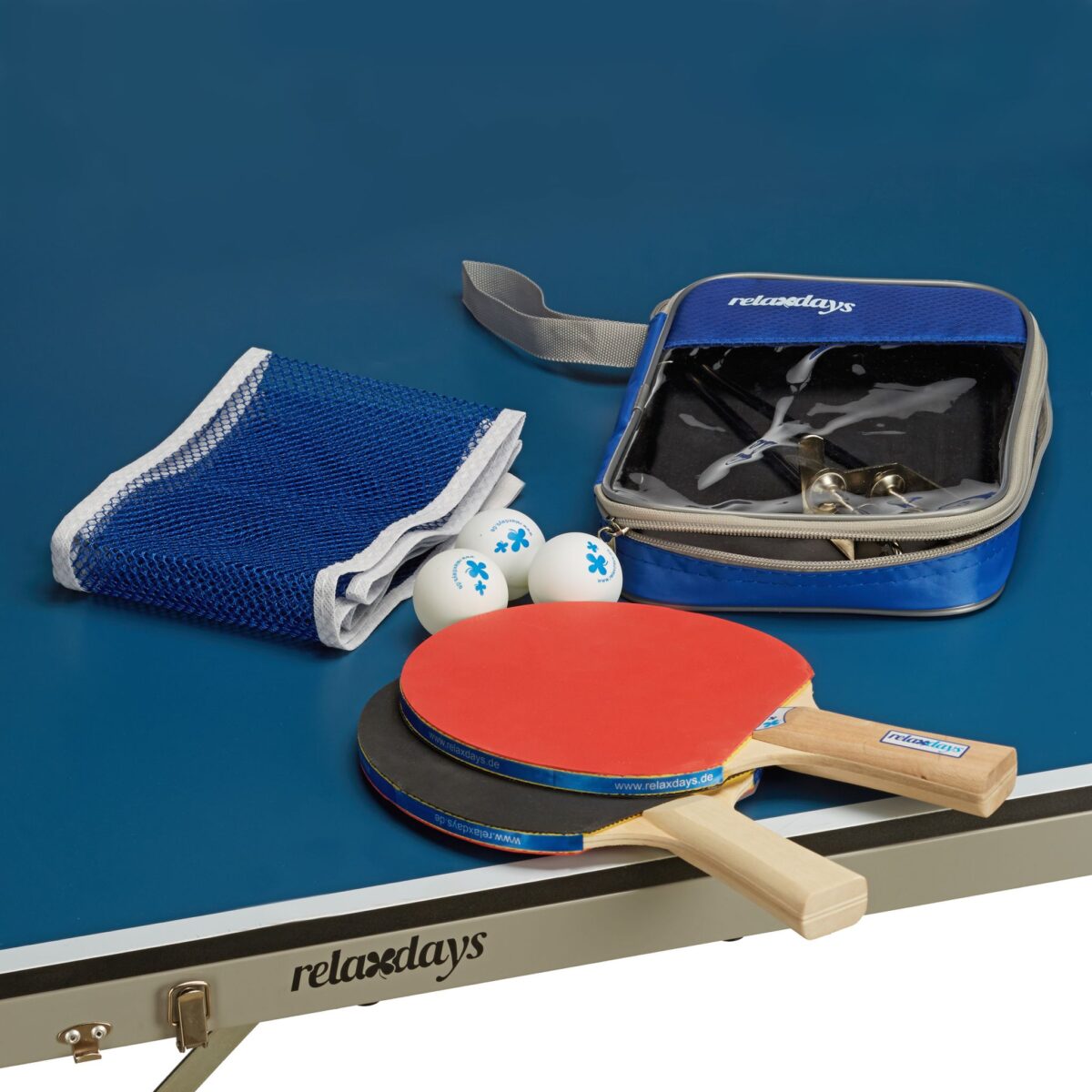 Set fileu, 2 palete si 3 mingi, masa de ping-pong, geanta transport, Relaxdays - imagine 3