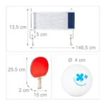 Set fileu, 2 palete si 3 mingi, masa de ping-pong, geanta transport, Relaxdays - imagine 5