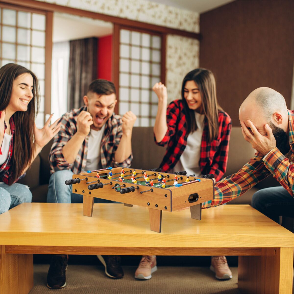 Masa de fotbal, joc pentru copii si adulti, 23 x 69 x 60 cm, Relaxdays - imagine 3