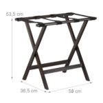 Suport pentru bagaje, din lemn, pliabil, 53,5 x 58 x 36,5 cm, maro inchis, Relaxdays - imagine 5