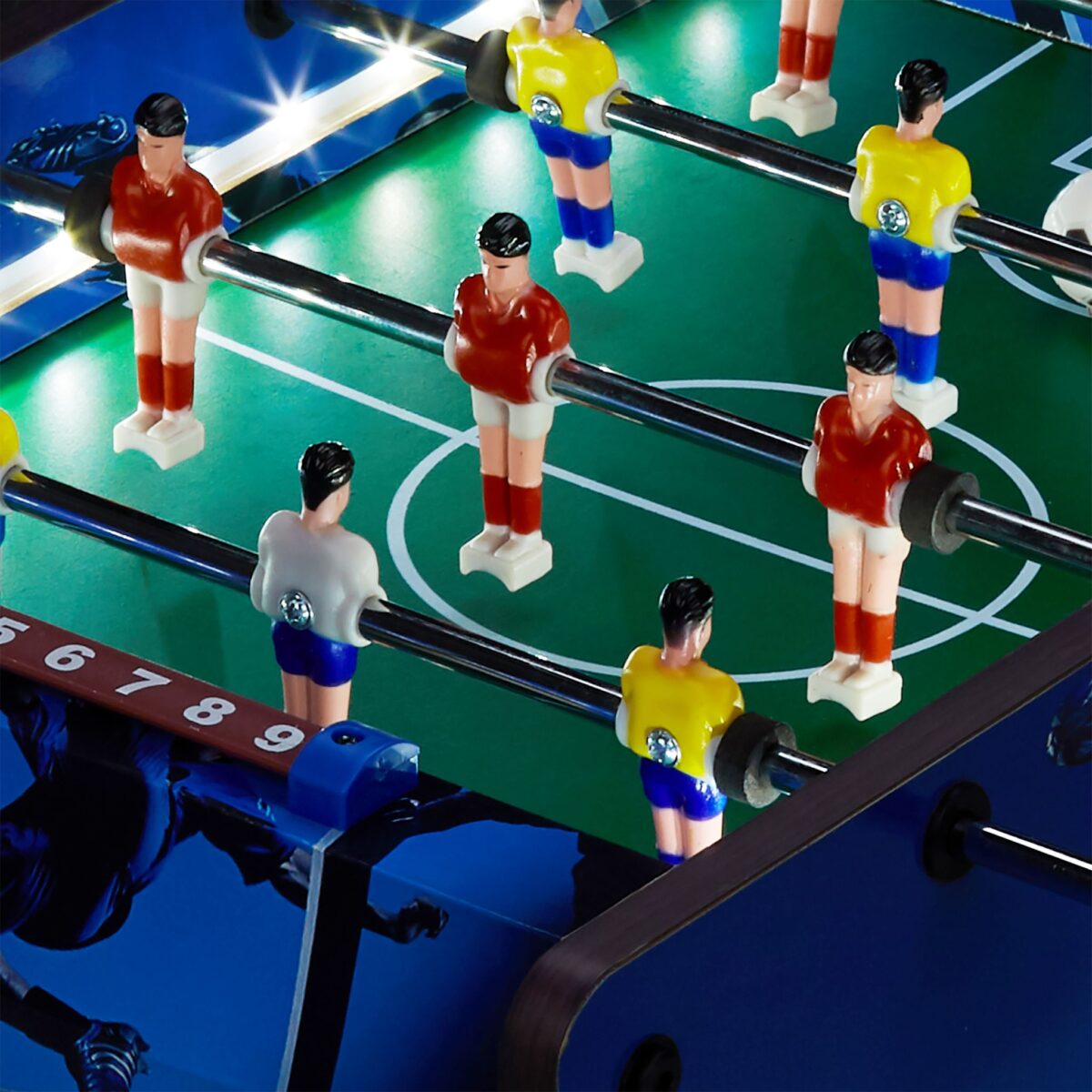 Masa de fotbal, iluminare LED, 11 x 51 x 51 cm, Relaxdays - imagine 8