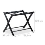 Suport pentru bagaje, din lemn, pliabil, 52,5 x 66,5 x 48 cm, negru, Relaxdays - imagine 4