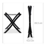 Suport pentru bagaje, din lemn, pliabil, 52,5 x 66,5 x 48 cm, negru, Relaxdays - imagine 5