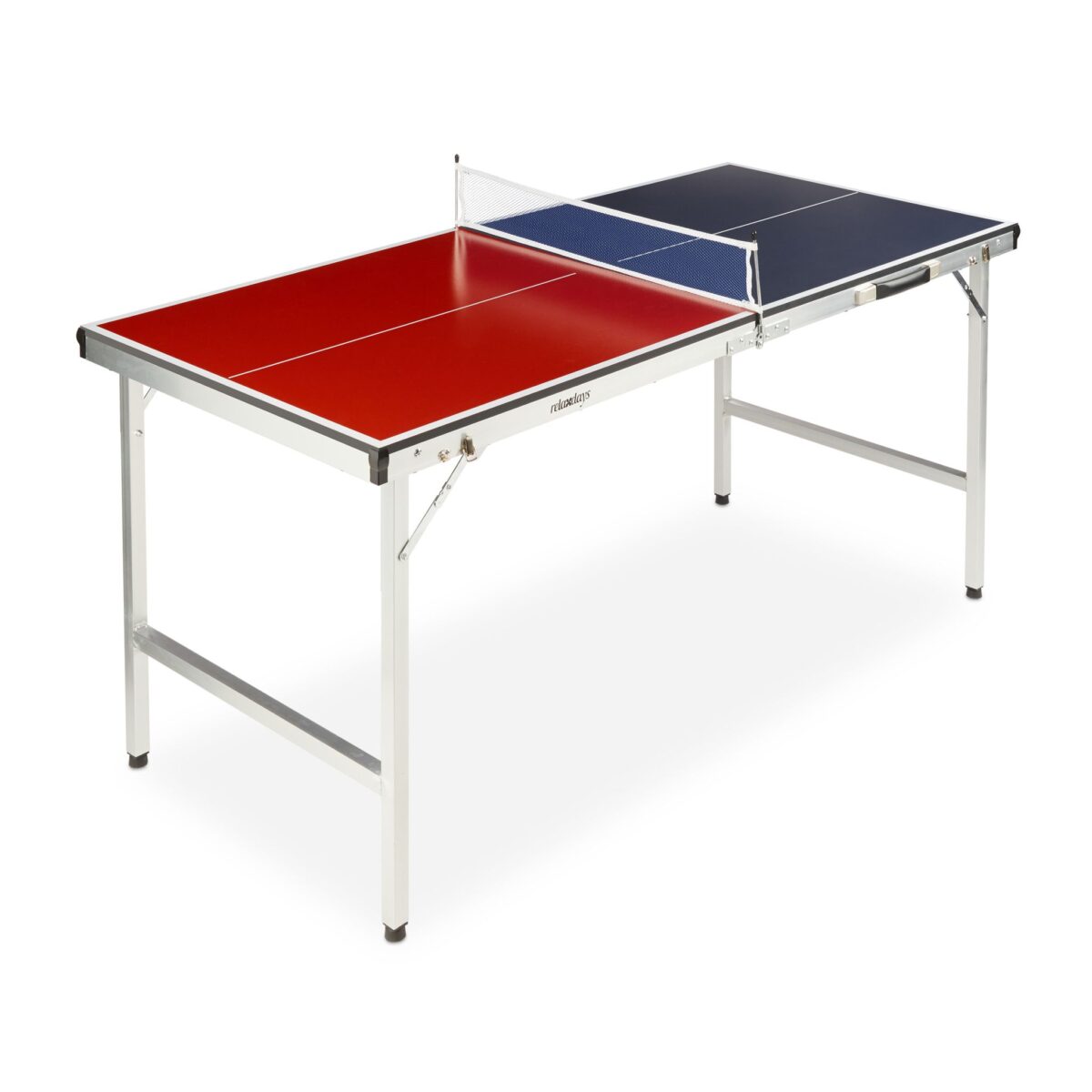 Masa de ping-pong cu echipament, 67,5 x 151 x 67,5 cm, pliabila, maner transport, Relaxdays - imagine 10