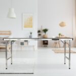 Masa de ping-pong cu echipament, 67,5 x 151 x 67,5 cm, pliabila, maner transport, Relaxdays - imagine 2