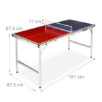 Masa de ping-pong cu echipament, 67,5 x 151 x 67,5 cm, pliabila, maner transport, Relaxdays - imagine 4