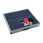 Masa de ping-pong cu echipament, 67,5 x 151 x 67,5 cm, pliabila, maner transport, Relaxdays - imagine 7