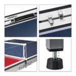 Masa de ping-pong cu echipament, 67,5 x 151 x 67,5 cm, pliabila, maner transport, Relaxdays - imagine 9