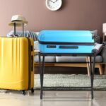 Suport pentru bagaje, din lemn, pliabil, 54,5 x 66 x 44 cm, negru, Relaxdays - imagine 2