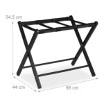 Suport pentru bagaje, din lemn, pliabil, 54,5 x 66 x 44 cm, negru, Relaxdays - imagine 4