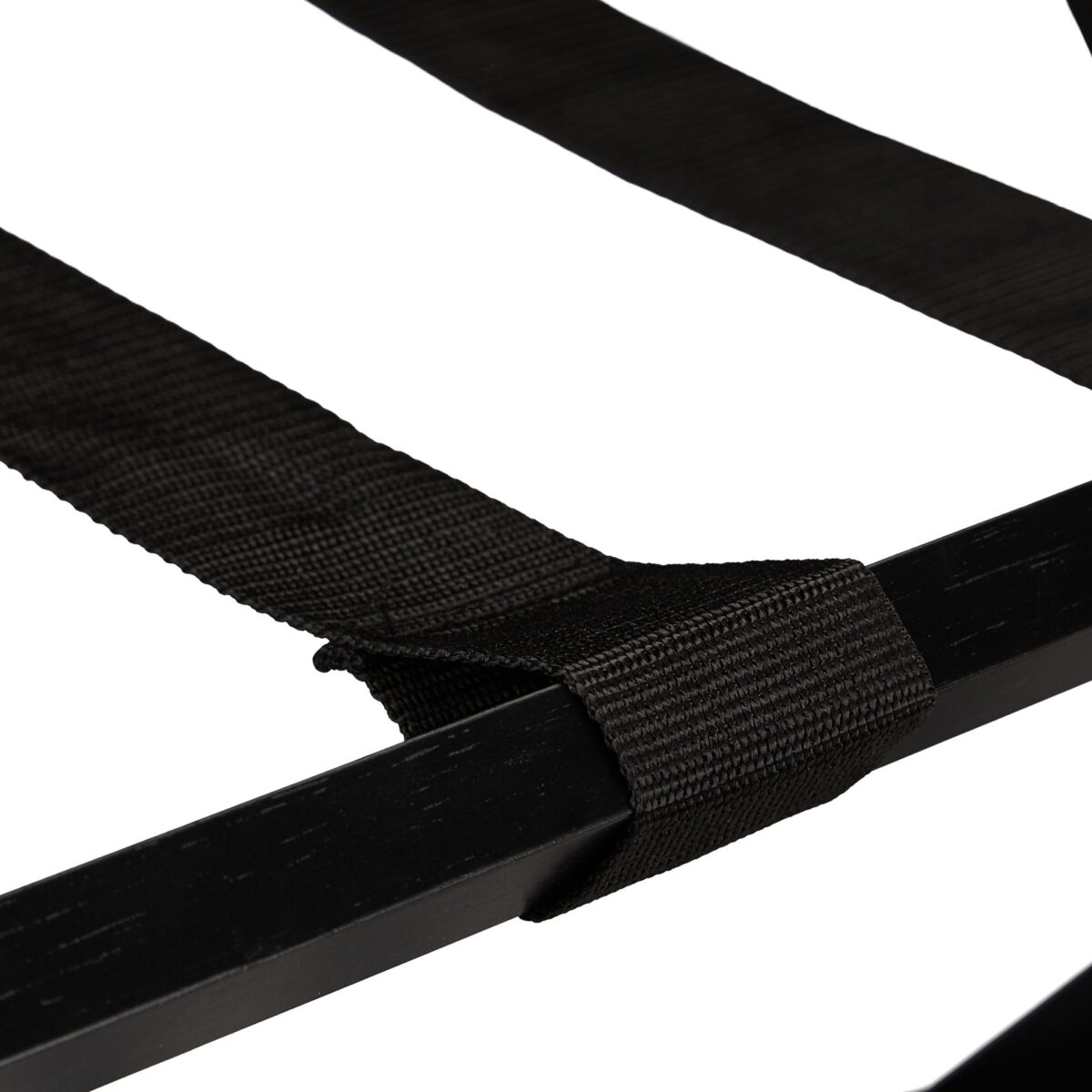 Suport pentru bagaje, cu raft, din lemn, pliabil, 54,5 x 66 x 44,5 cm, negru, Relaxdays - imagine 7