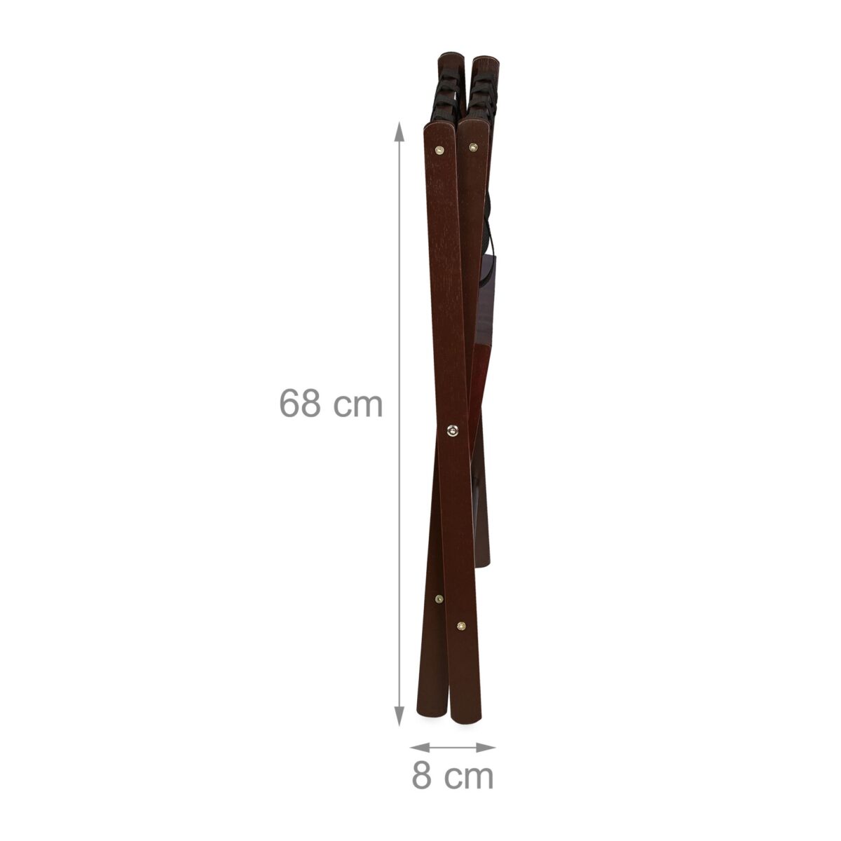 Suport pentru bagaje, cu raft, din lemn, pliabil, 54,5 x 66 x 44,5 cm, maro inchis, Relaxdays - imagine 5