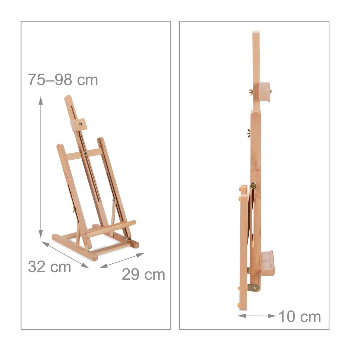 Sevalet din lemn, reglabil, potrivt pentru panza A3/A2, 11 - 57 cm - imagine 2