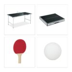 Masa de ping-pong cu echipament, 70 x 70 x 150 cm, pliabila, maner transport, Relaxdays - imagine 10