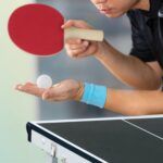 Masa de ping-pong cu echipament, 70 x 70 x 150 cm, pliabila, maner transport, Relaxdays - imagine 3