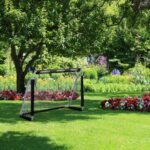 Set 2 porti de fotbal, cu plasa, 110 x 150 x 75 cm, negru, Relaxdays, - imagine 2