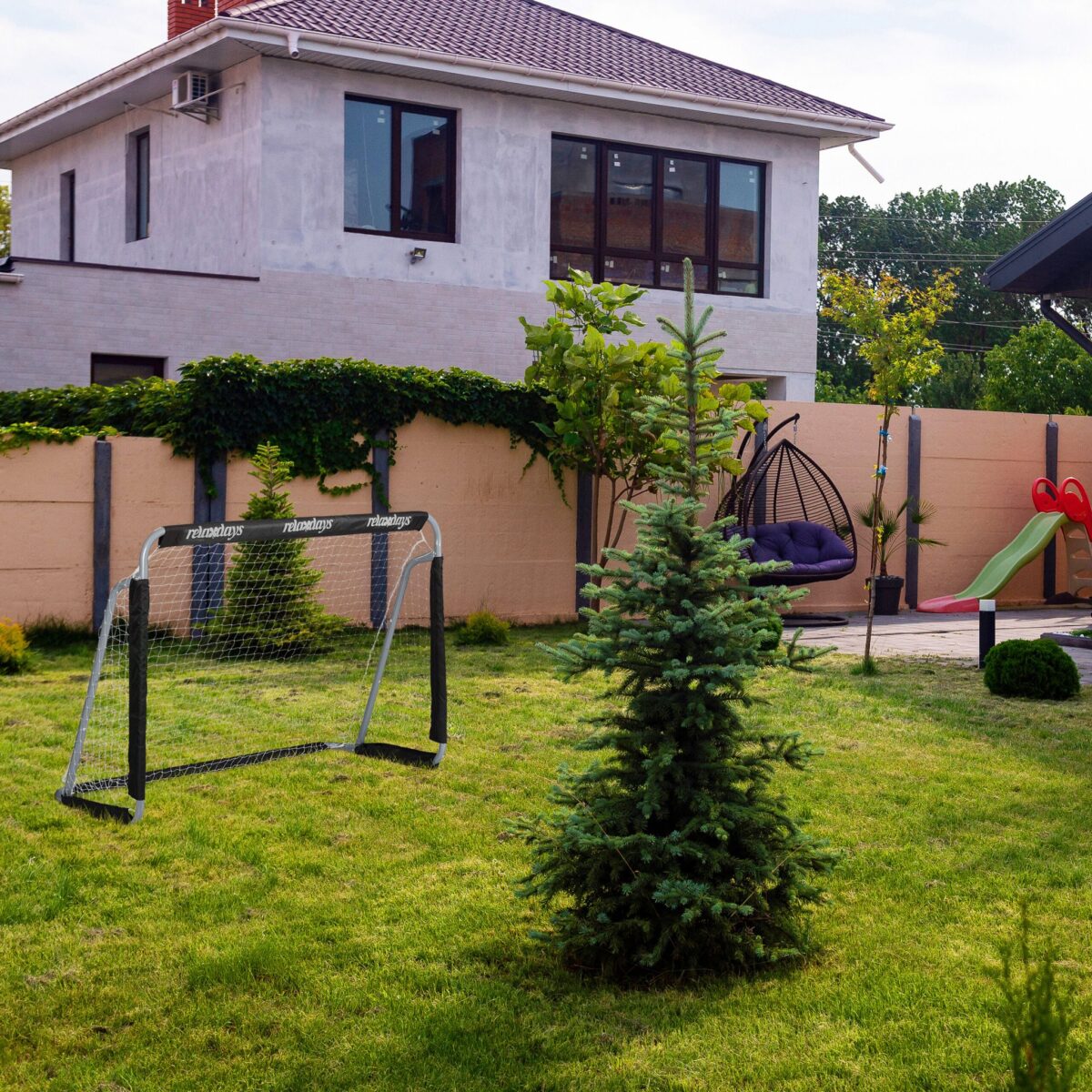 Set 2 porti de fotbal, cu plasa, 110 x 150 x 75 cm, negru, Relaxdays, - imagine 3
