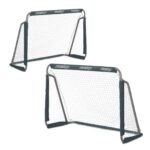 Set 2 porti de fotbal, cu plasa, 110 x 150 x 75 cm, gri,  Relaxdays,