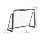 Poarta de fotbal, cu plasa, 110 x 150 x 75 cm, albastru/gri, Relaxdays, - imagine 4