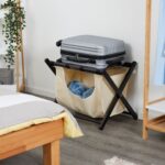 Suport pentru bagaje, din lemn, pliabil, cu sac depozitare, 52 x 68 x 47 cm, Relaxdays - imagine 3