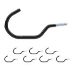 Set 8 carlige cu surub de perete pentru biciclete, 7 x 0,7 x 14,5 cm, Relaxdays
