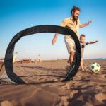 Set 2 mini porti de fotbal, portabile, husa transport, 80 x 120 x 85 cm, Relaxdays - imagine 2