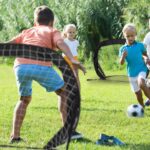 Set 2 mini porti de fotbal, portabile, husa transport, 80 x 120 x 85 cm, Relaxdays - imagine 3