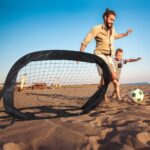 Mini poarta de fotbal, 80 x 120 x 85 cm, portabila, cu husa transport, Relaxdays