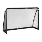 Poarta de fotbal, metalica, cu plasa, 120 x 180 x 60 cm, negru, Relaxdays