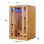 Sauna din lemn cu infrarosu Nyborg, 2 persoane, 30°C pana la 60°C, 120 x 105 x 190 cm - imagine 19