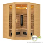Sauna din lemn cu infrarosu, 4 persoane, 150 x 150 x 190 cm, maro