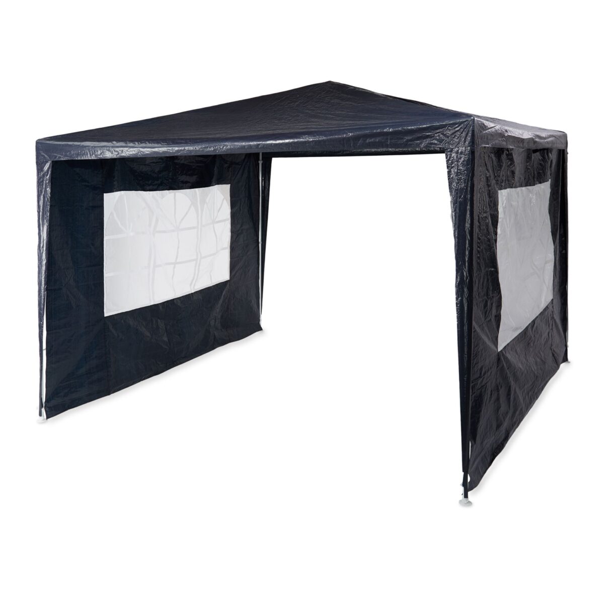Cort Pavilion cu 2 pereți laterali, metal, 3 m x 3 m, albastru, Relaxdays - imagine 2