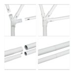 Cort Pavilion cu 2 pereți laterali, metal, 3 m x 3 m, albastru, Relaxdays - imagine 5
