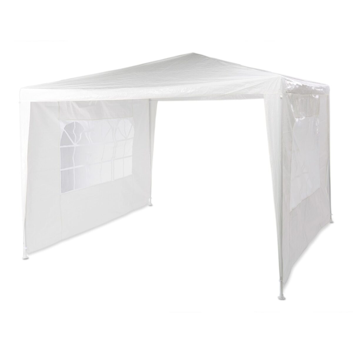 Cort Pavilion cu 2 pereți laterali, metal, 3 m x 3 m, alb, Relaxdays - imagine 2