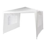 Cort Pavilion cu 2 pereți laterali, metal, 3 m x 3 m, alb, Relaxdays - imagine 2