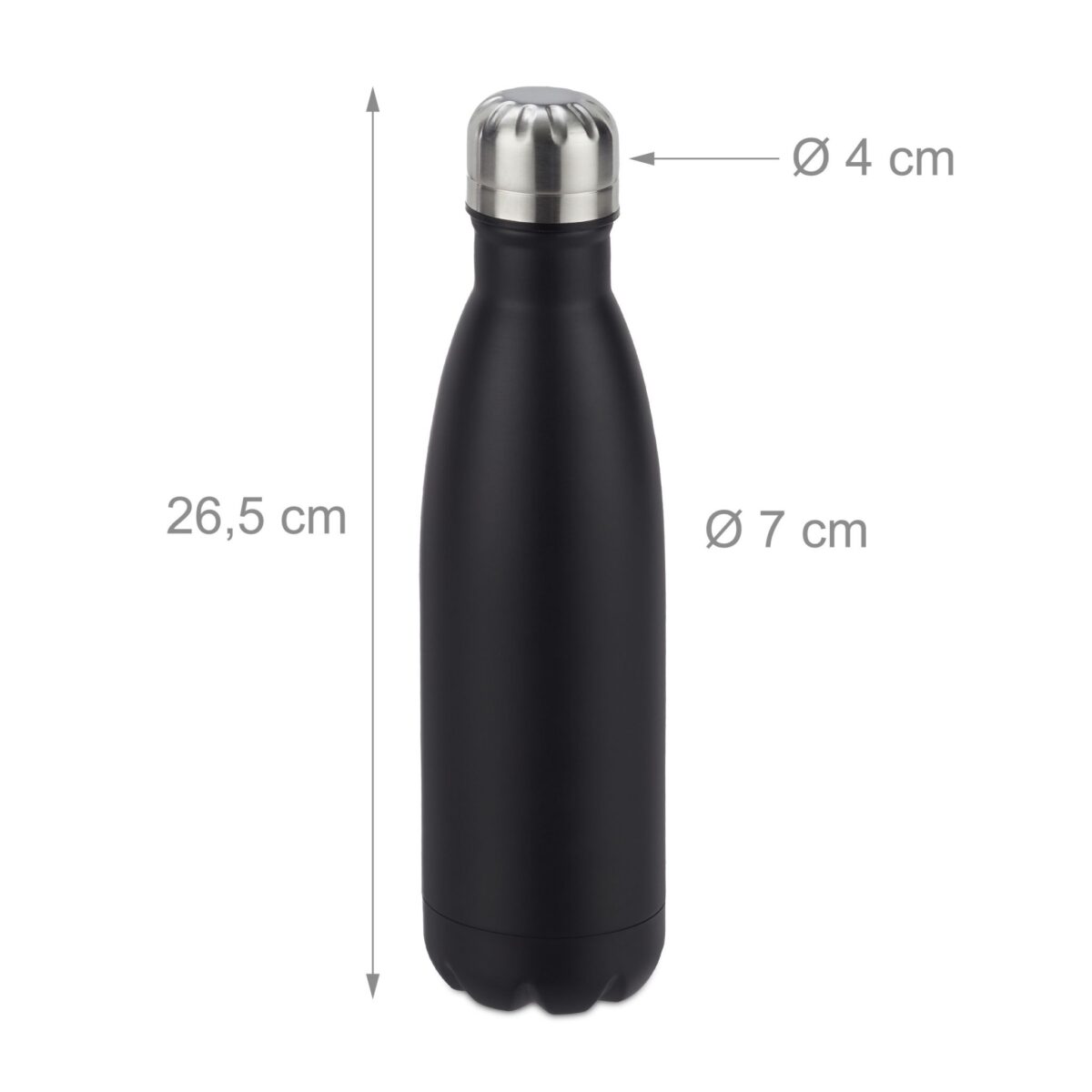 Sticla termica pentru antrenament sau drumetii, din otel inoxidabil, 500 ml, negru - imagine 4
