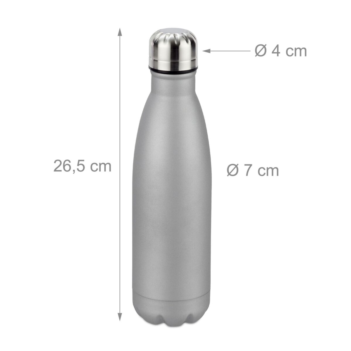 Sticla termica pentru antrenament sau drumetii, din otel inoxidabil, 500 ml, gri - imagine 3