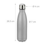 Sticla termica pentru antrenament sau drumetii, din otel inoxidabil, 500 ml, gri - imagine 3