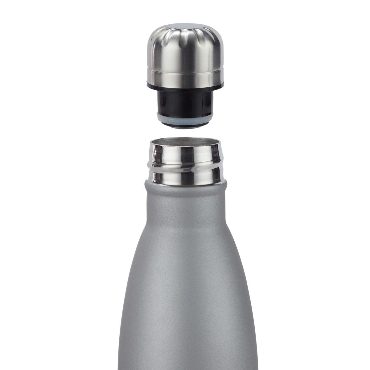 Sticla termica pentru antrenament sau drumetii, din otel inoxidabil, 500 ml, gri - imagine 4