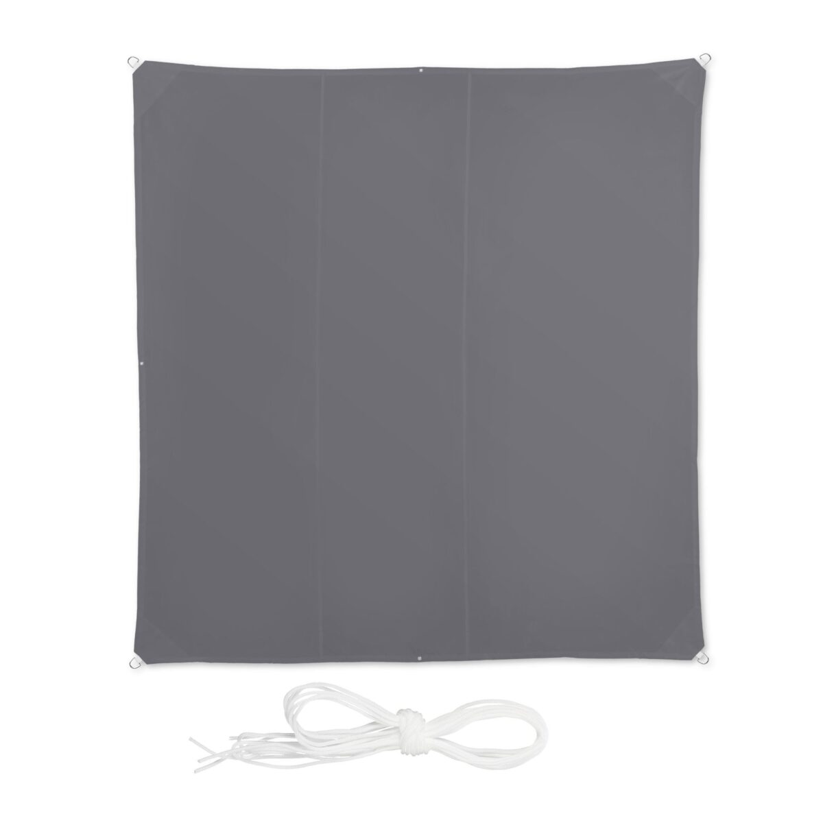 Copertina/prelata patrata, dimensiuni 4X4m, protectie UV 30+, gri, Relaxdays - imagine 2