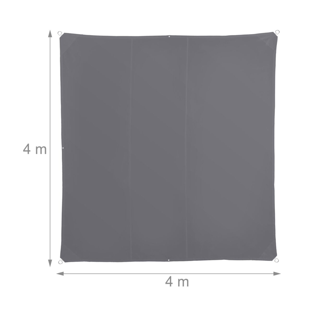Copertina/prelata patrata, dimensiuni 4X4m, protectie UV 30+, gri, Relaxdays - imagine 5