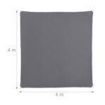 Copertina/prelata patrata, dimensiuni 4X4m, protectie UV 30+, gri, Relaxdays