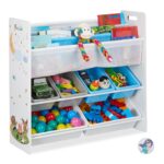 Raft pentru jucarii, 10 compartimente, 78 x 86 x 26,5 cm