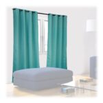 Set 2 draperii Black-out, Relaxdays, turcoaz, poliester, 245 x 135 cm - imagine 2
