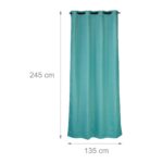 Set 2 draperii Black-out, Relaxdays, turcoaz, poliester, 245 x 135 cm - imagine 5
