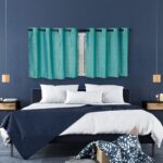 Set 2 draperii Black-out, Relaxdays, turcoaz, poliester, 245 x 135 cm - imagine 6