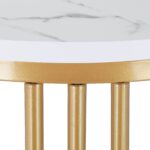 Masuta de cafea, design elegant stil marmura, alb, auriu, 51x41x41cm, Relaxdays - imagine 4